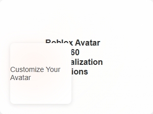 Roblox Avatar 460 Personalization Options